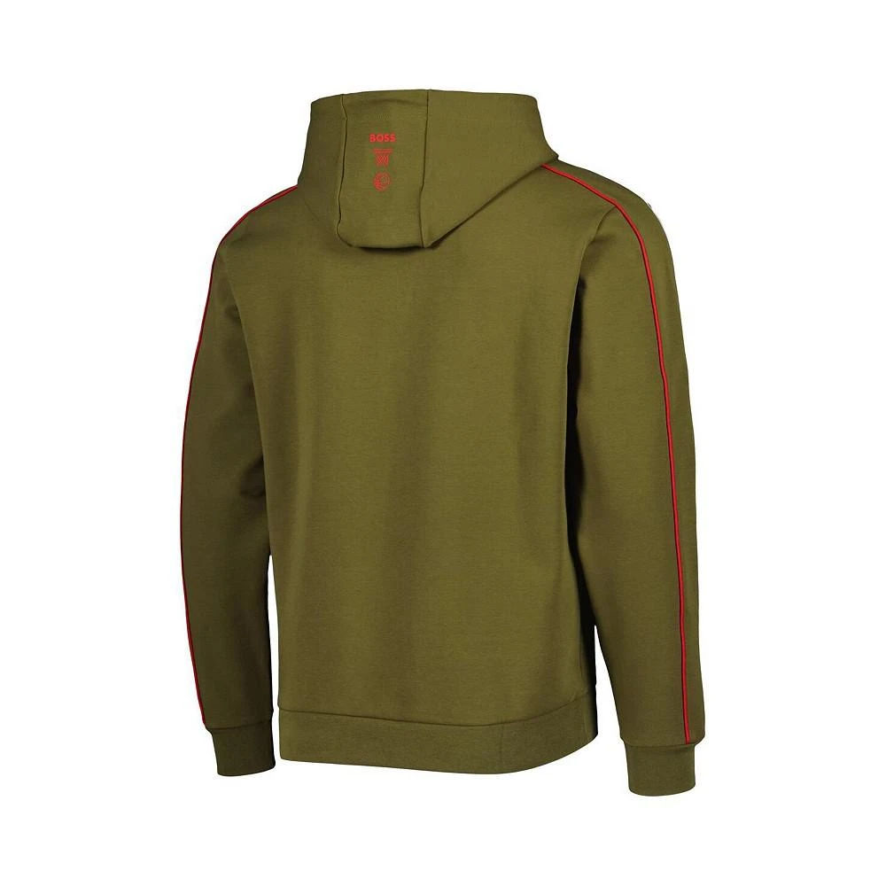 商品Hugo Boss|Men's NBA x Olive Chicago Bulls Team Bounce Tri-Blend Pullover Hoodie,价格¥1471,第3张图片详细描述