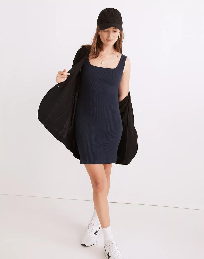 商品Madewell|Ribbed Knit Bodycon Mini Dress,价格¥611,第3张图片详细描述