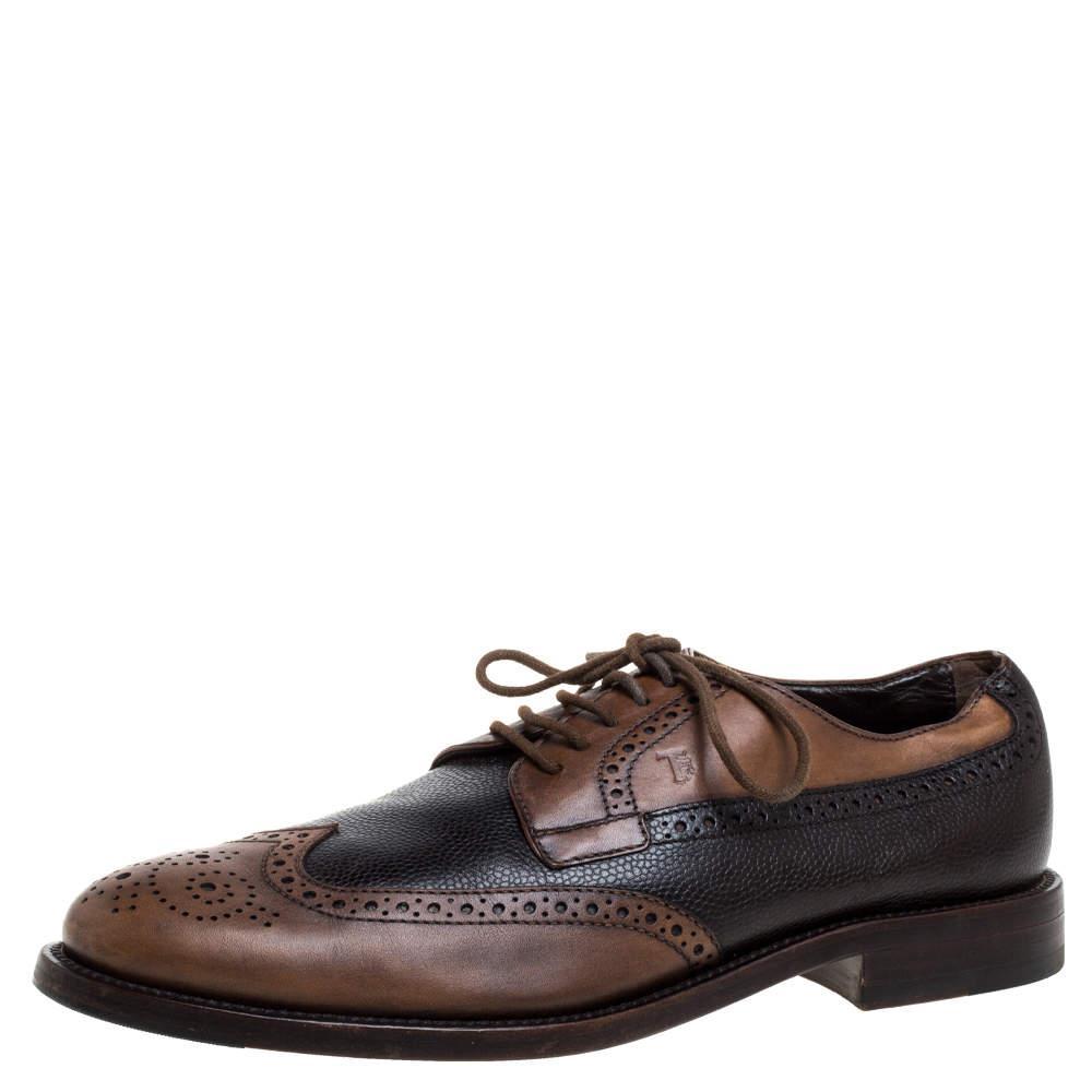 商品[二手商品] Tod's|Tod's Brown Brogue Leather Lace Up Derby Size 41,价格¥1608,第1张图片