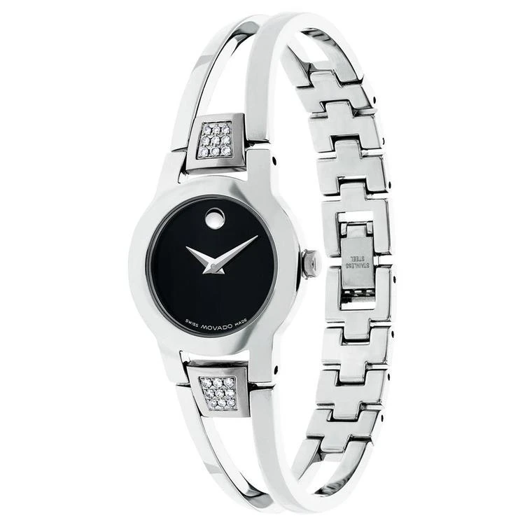 商品Movado|Swiss Amorosa 女士钻石不锈钢手镯腕表 24mm,价格¥5524,第2张图片详细描述