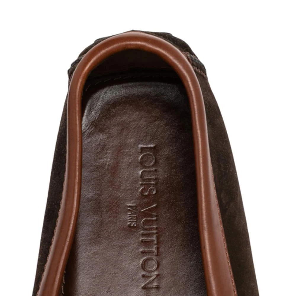 Louis Vuitton Brown Suede And Leather Hockenhein Slip On Loafers Size 45 商品
