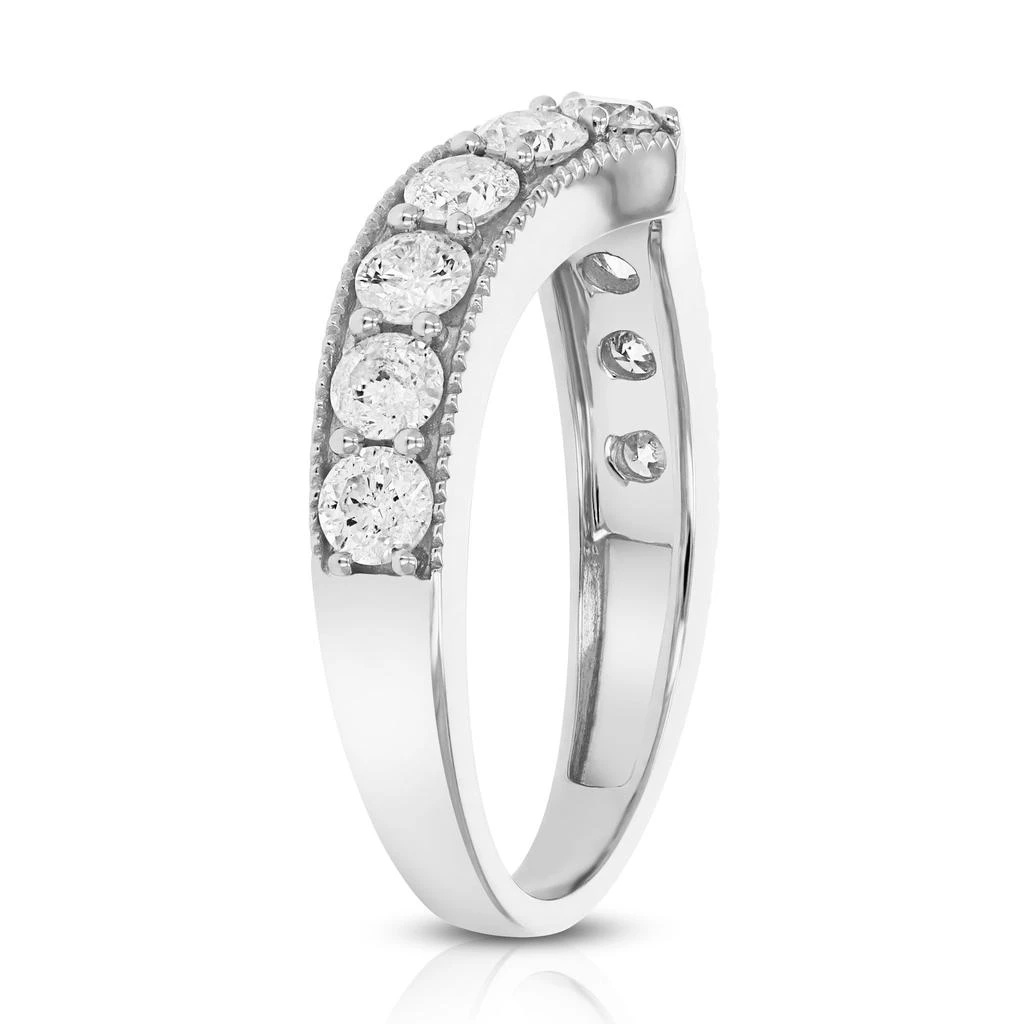 商品Vir Jewels|1/2 cttw V-Shape Diamond Wedding Band with Milgrain 14K White Gold,价格¥3573,第2张图片详细描述