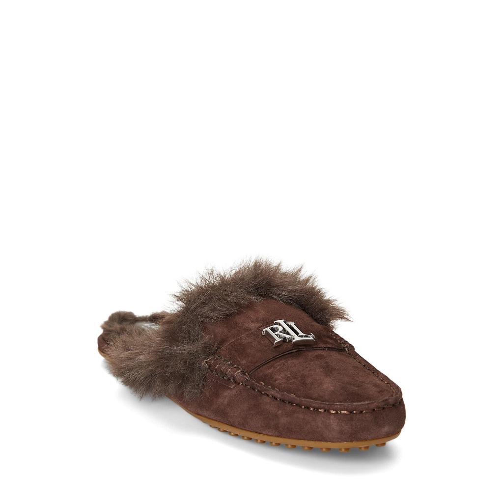 Savanah Faux-Fur Trim Suede Mule商品第1张图片规格展示