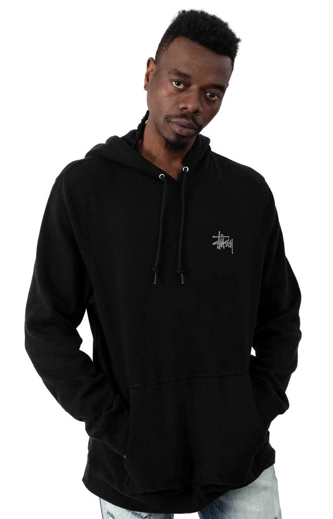 商品STUSSY|Basic Logo Pullover Hoodie - Black/Grey,价格¥691,第2张图片详细描述