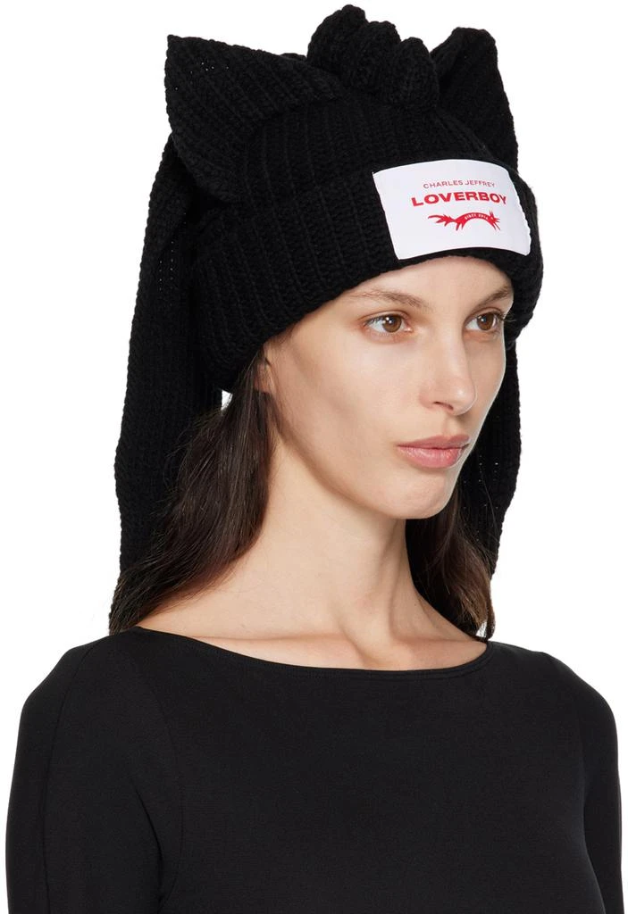 商品Charles Jeffrey Loverboy|Black Chunky Kimera Beanie,价格¥1140,第2张图片详细描述