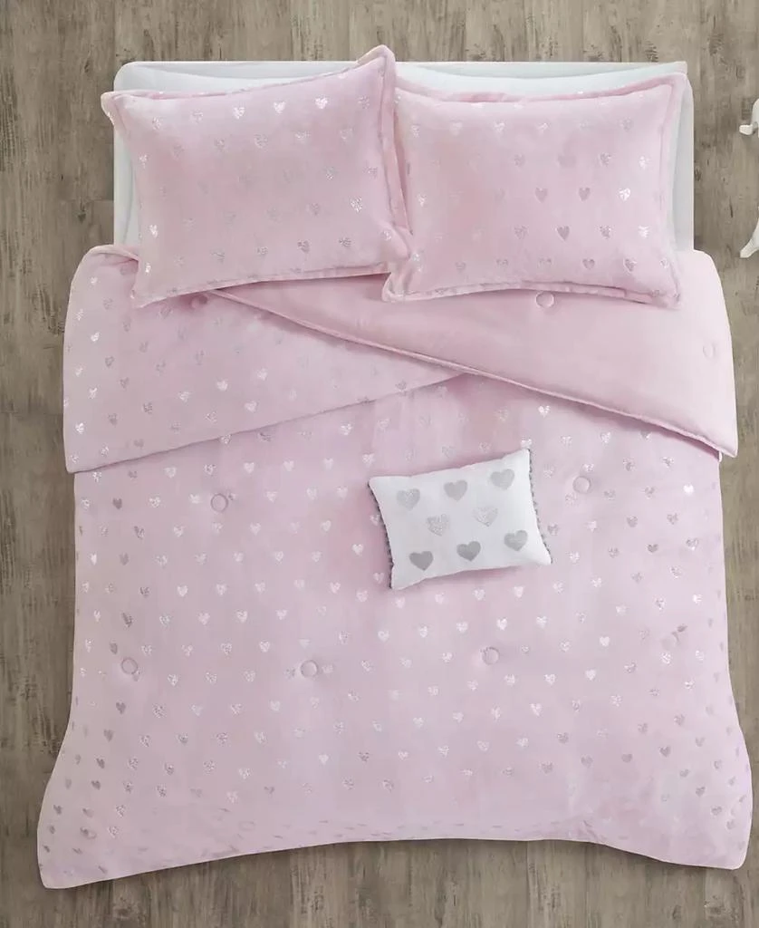 Rosalie Metallic Heart 3-Pc. Comforter Set 商品