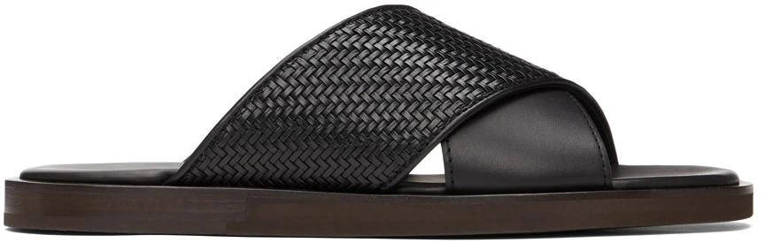 商品Zegna|Black Pelletessuta Baleari Sandals,价格¥1751,第1张图片