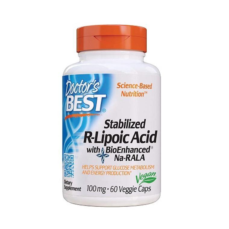 商品Doctors Best Vitamins|Doctors Best Stabilized R-Lipoic Acid with Bio Enhanced Na-RALA 100 mg Veggie Capsules, 60 Ea,价格¥137,第1张图片