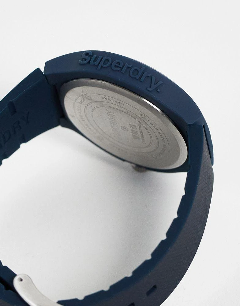 商品Superdry|Superdry silicone strap watch in blue,价格¥100,第2张图片详细描述