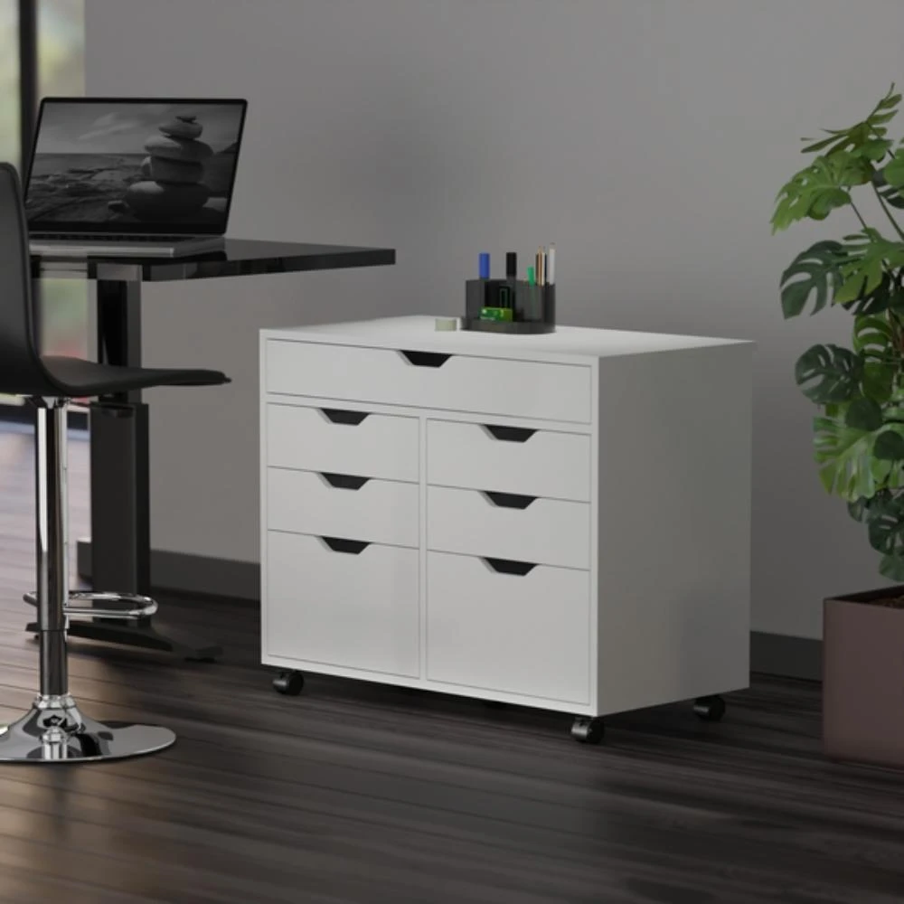 商品Hivvago|5-Drawer Mulit-Storage Mobile Cabinet White,价格¥2402,第3张图片详细描述