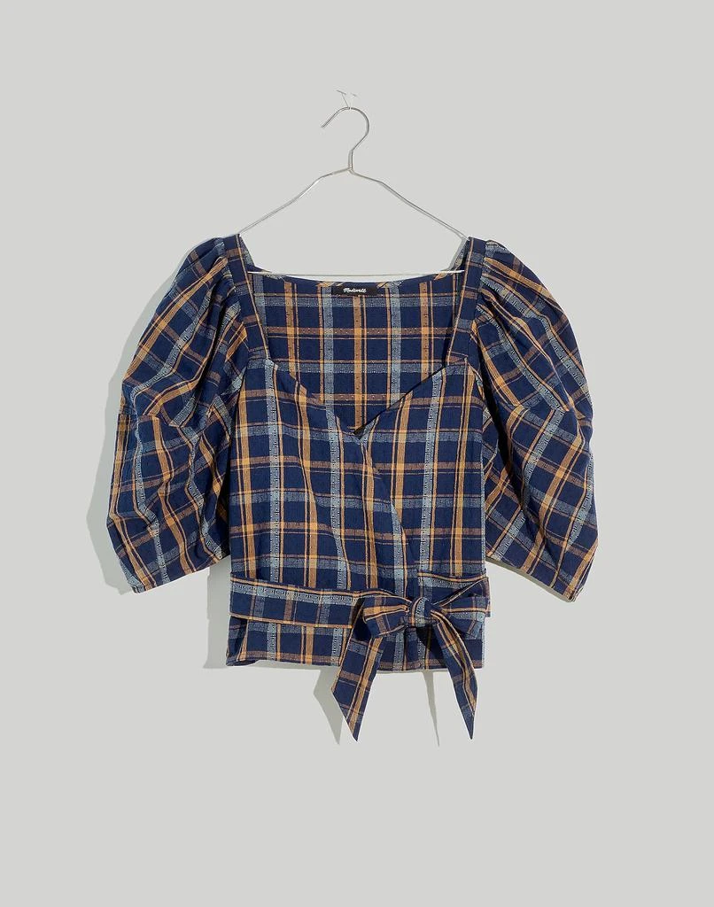 商品Madewell|Sweetheart Wrap Top in Plaid,价格¥476,第4张图片详细描述