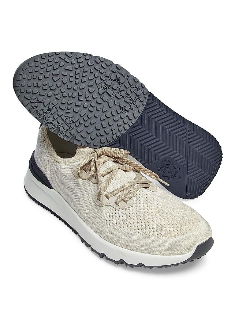 Brunello Cucinelli Stretch-Knit Low-Top Sneakers - Casual