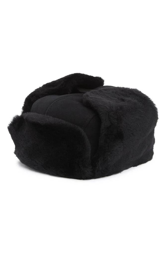 商品UGG|UGG Suede Genuine Shearling Trapper Hat,价格¥768,第1张图片