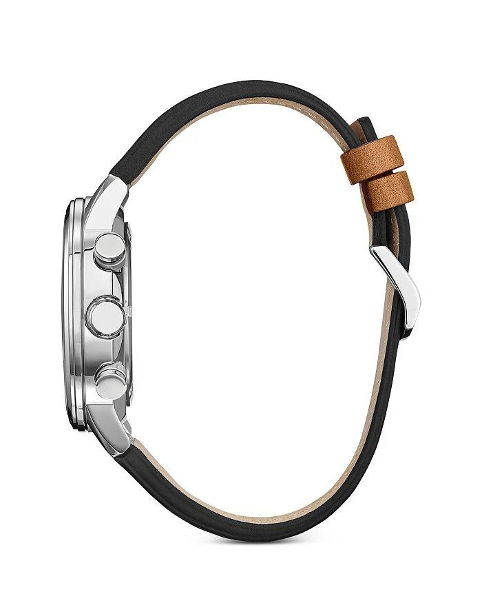 商品Citizen|Eco-Drive Avion Chronograph Leather Strap Watch, 44mm,价格¥2215,第3张图片详细描述