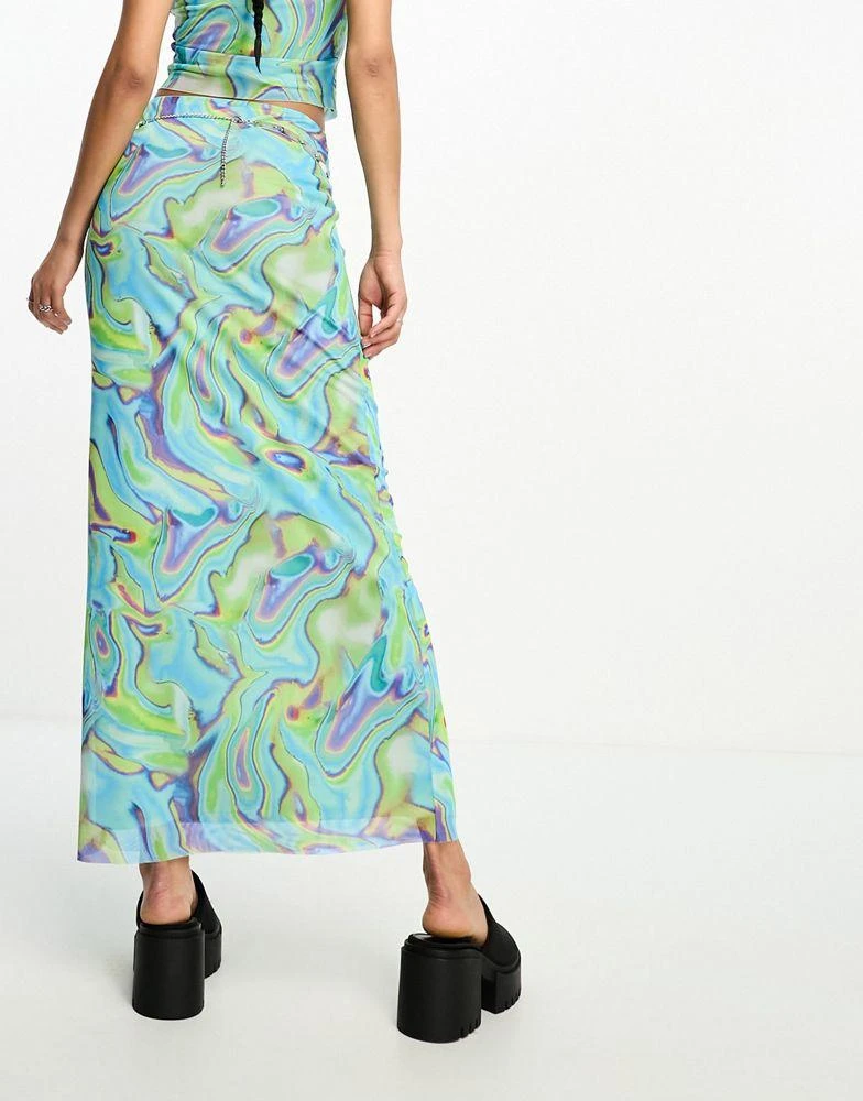 商品ASOS|ASOS DESIGN festival column maxi skirt co-ord in marble print,价格¥60,第4张图片详细描述