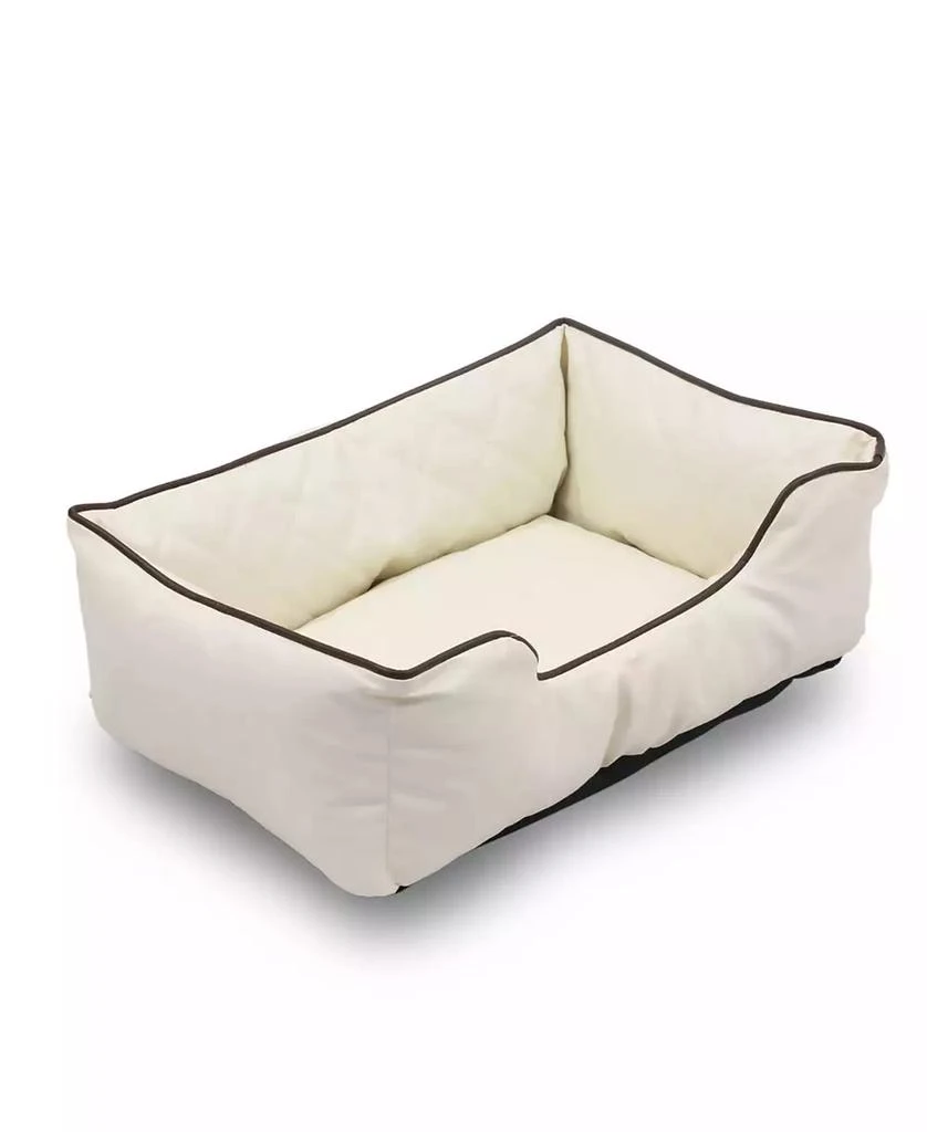 商品Macy's|Happycare Textiles Luxury All Sides Faux Leather Rectangle Pet Bed, 26"x18",价格¥618,第2张图片详细描述