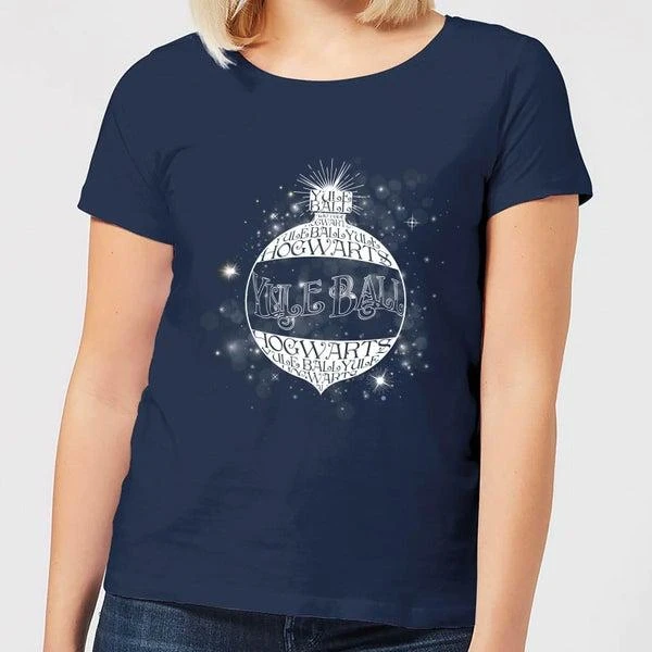 商品Harry Potter|Harry Potter Yule Ball Baubel Women's Christmas T-Shirt - Navy,价格¥170,第1张图片