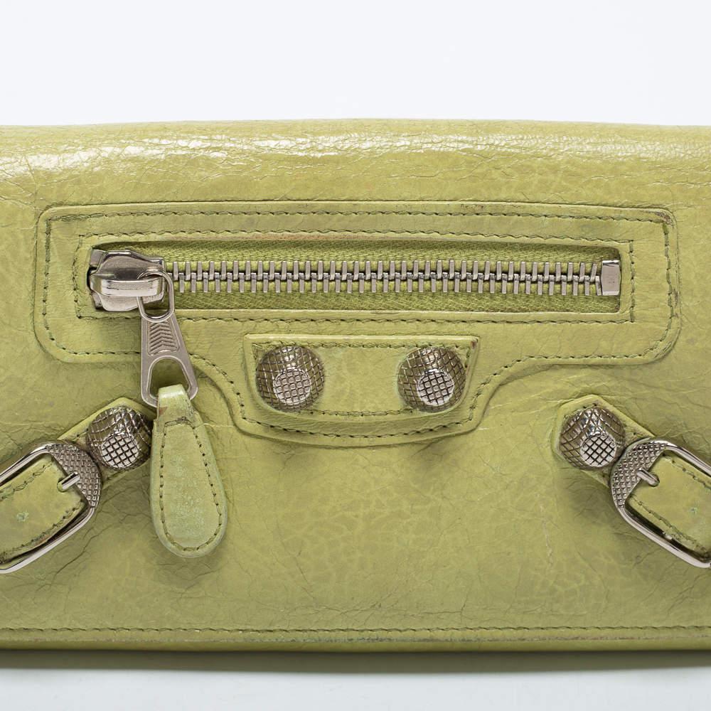 Balenciaga Apple Green Leather Giant 12 Silver Money Wallet商品第6张图片规格展示