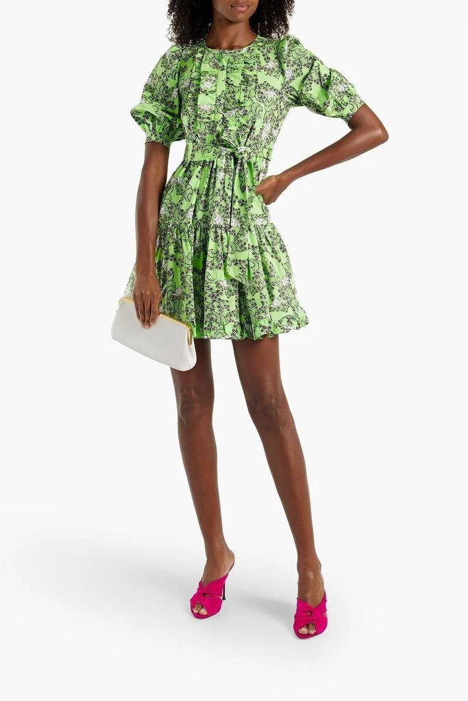 商品Diane von Furstenberg|Roberta ruffled printed cotton-blend poplin mini dress,价格¥840,第2张图片详细描述