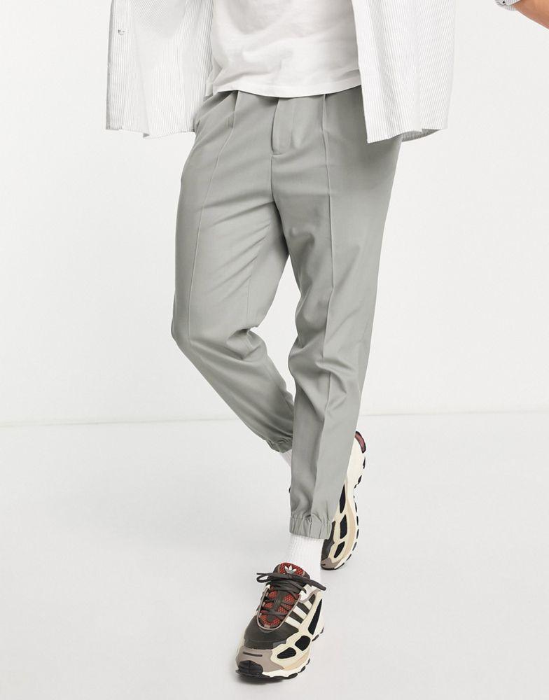 ASOS DESIGN smart tapered jogger in dusky green商品第1张图片规格展示