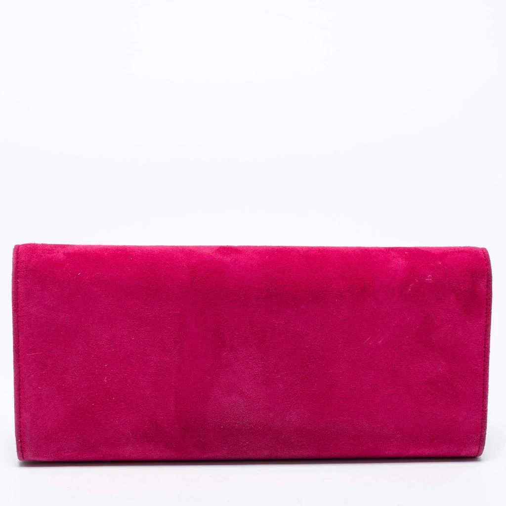 商品[二手商品] Gucci|Gucci Pink Suede Interlocking G Crystal Embellished Broadway Clutch,价格¥4130,第4张图片详细描述