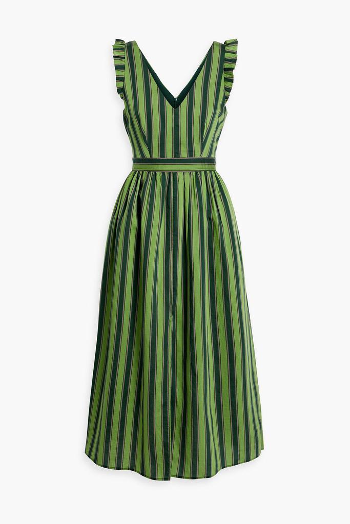 商品IRIS & INK|Carmen striped Lyocell-blend midi dress,价格¥906,第1张图片