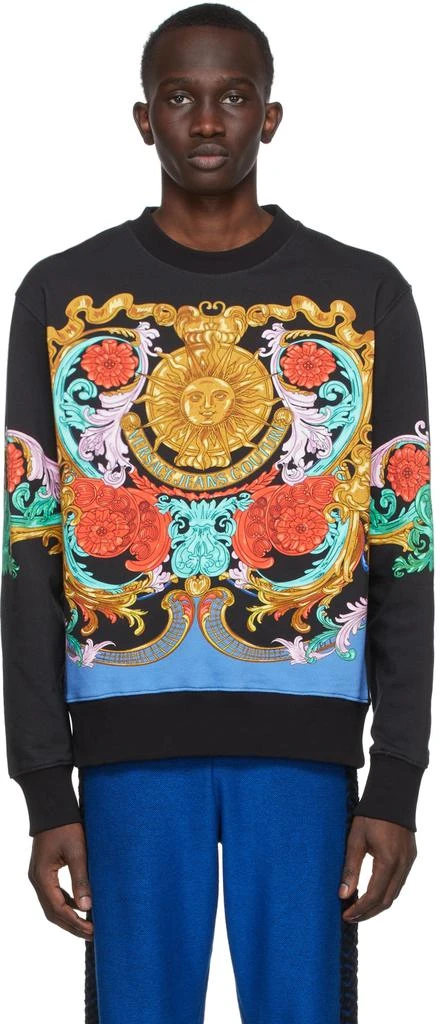 商品Versace|Black Sunflower Garland Sweatshirt,价格¥1165,第1张图片