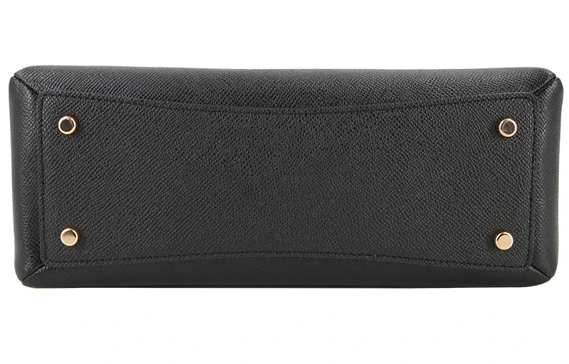 商品[国内直发] Coach|蔻驰 Lillie 26 金标Logo纯色可拆卸肩带 十字纹皮革 电脑包公文包单肩斜挎手提包 小号 女款 黑色,价格¥1991,第6张图片详细描述