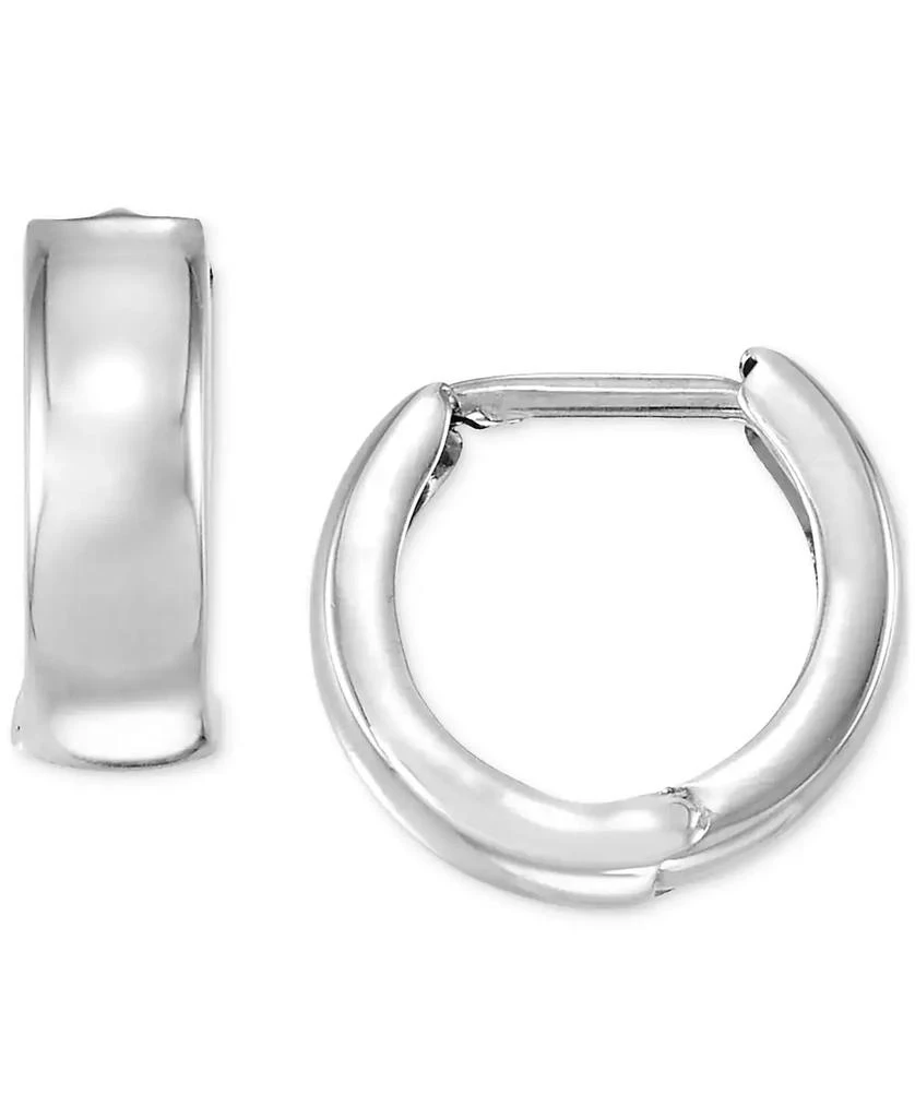 商品Macy's|Polished Wide Huggy Hoop Earrings in 10k White Gold,价格¥1709,第2张图片详细描述