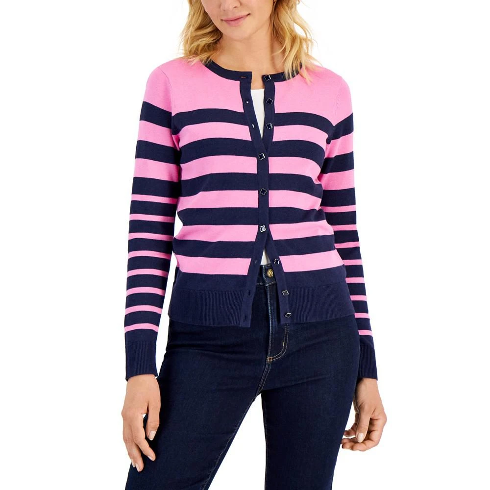 商品Charter Club|Women's Mixed Stripe Cardigan, Created for Macy's,价格¥108,第1张图片