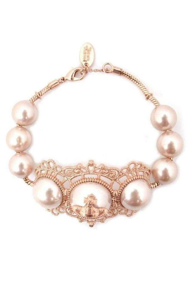 商品Vivienne Westwood|Isolde Large Pearl Pink Gold Bracelet,价格¥4529,第1张图片