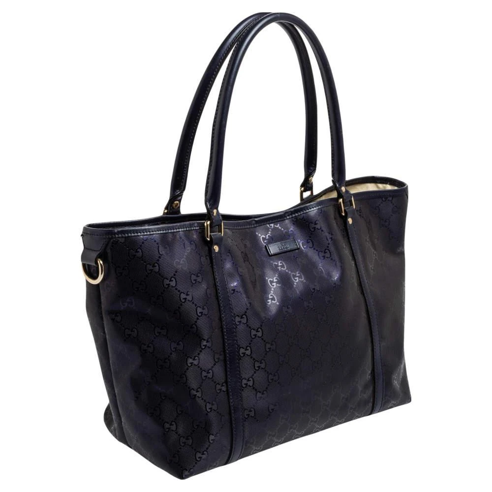 商品[二手商品] Gucci|Gucci Metallic Blue GG Imprime Canvas and Leather Medium Joy Shopping Tote,价格¥3442,第3张图片详细描述