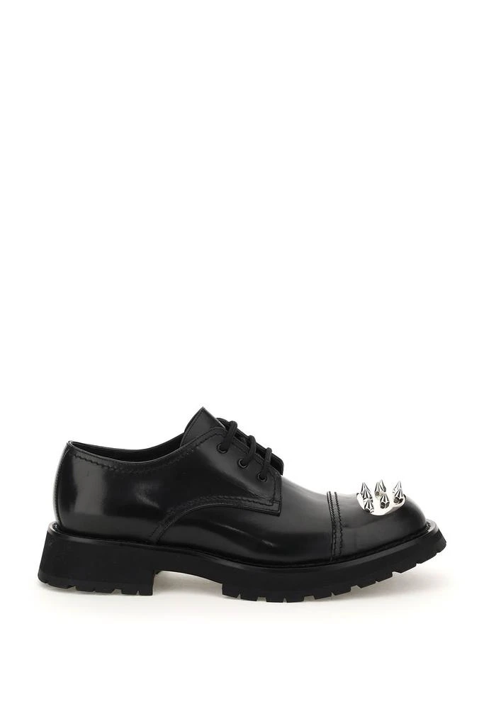 商品Alexander McQueen|Alexander Mcqueen Leather Lace Up Shoes With Studded Toe Cap,价格¥5388,第1张图片