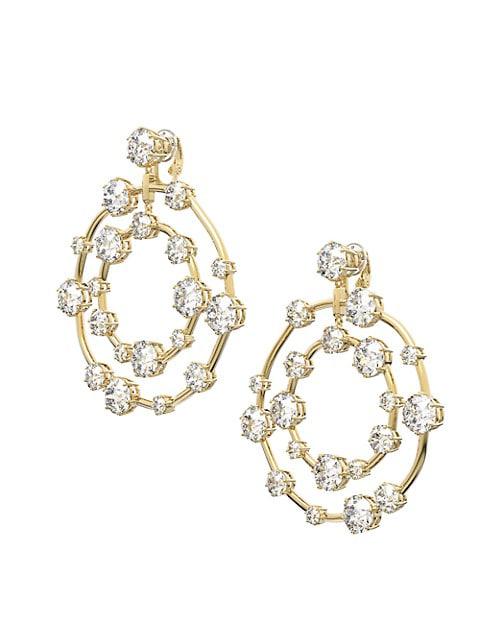 Constella Gold-Plated & Crystal Clip-On Earrings商品第3张图片规格展示
