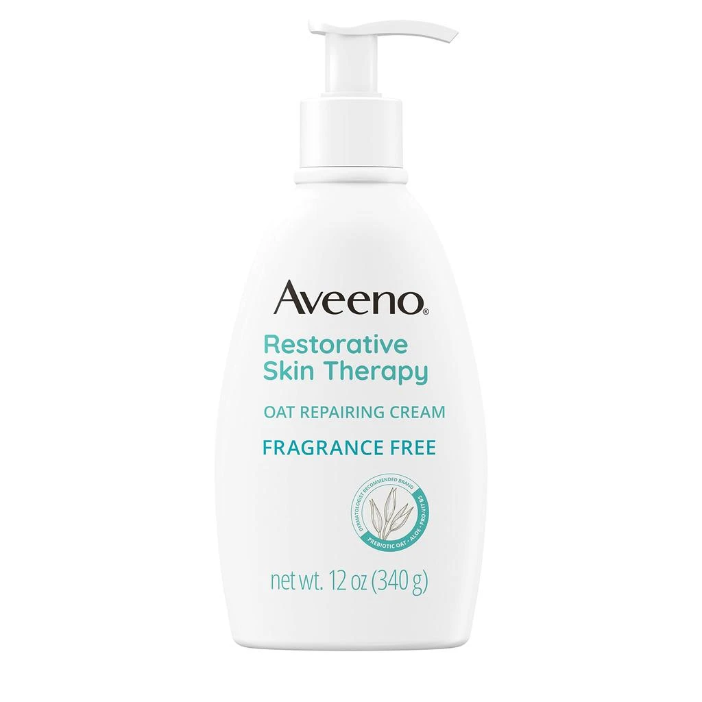 商品Aveeno|Aveeno Calm + Restore Oat Repairing Body Lotion for Sensitive Skin, Daily Moisturizer with Prebiotic Oat, Aloe & Pro-Vitamin B5 Helps Restore Skin's Moisture Barrier, Fragrance Free, 12 oz,价格¥284-¥1915,第1张图片