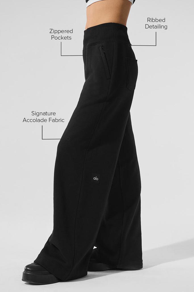完売　未使用　alo wide leg sweatpant Alo Serenity Wide Leg Sweatpant - Black - Joggers - Free Shipping