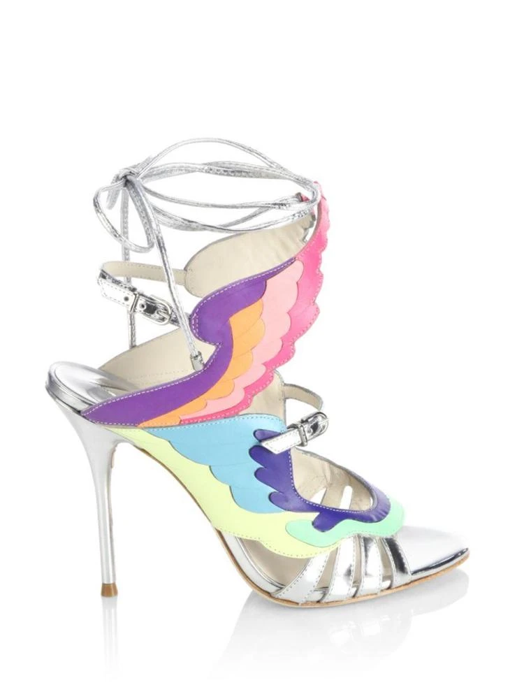 商品Sophia Webster|Firebird Metallic Leather Ankle-Wrap Sandals,价格¥2687,第5张图片详细描述