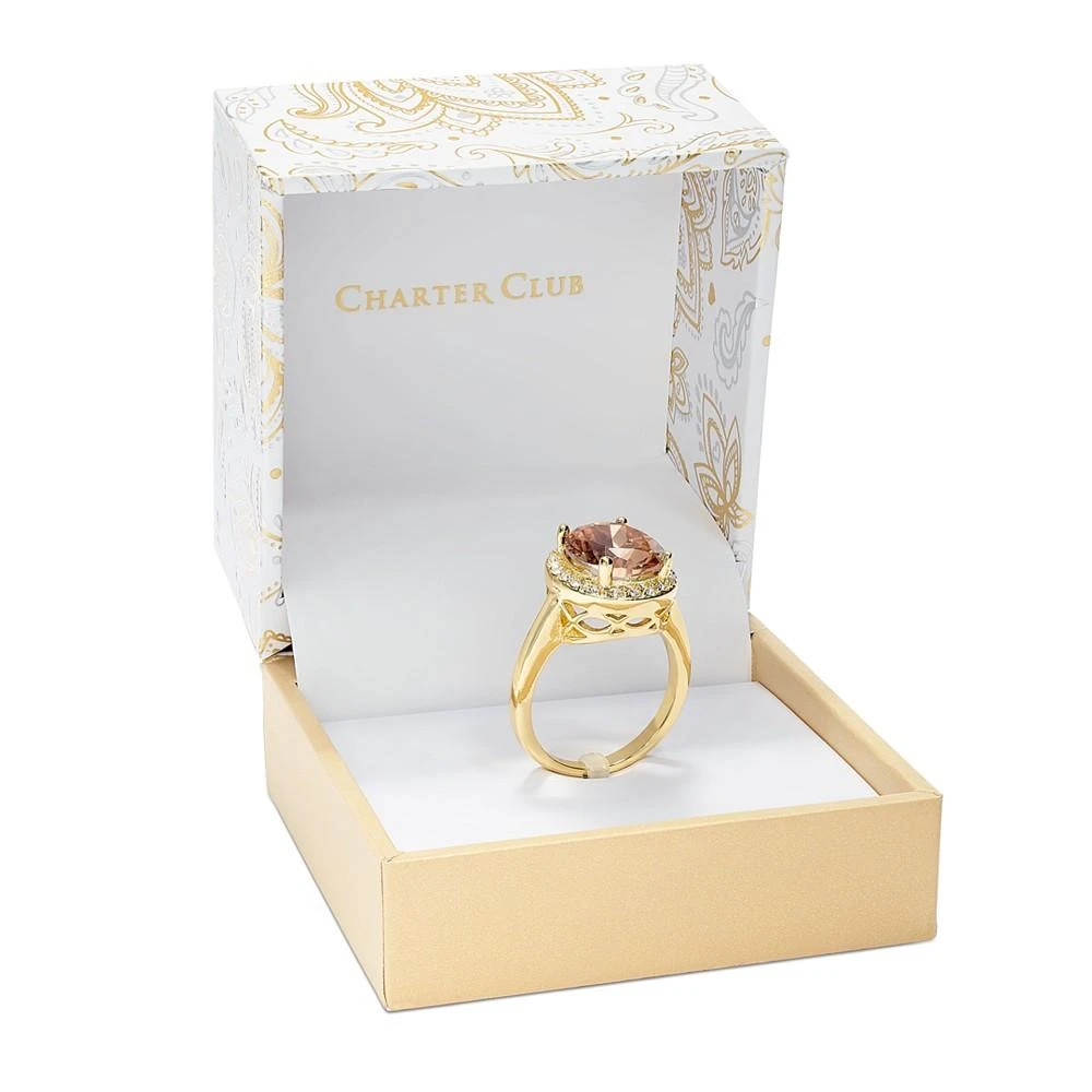 商品Charter Club|Gold-Plate Crystal Oval Halo Ring, Created for Macy's,价格¥89,第2张图片详细描述