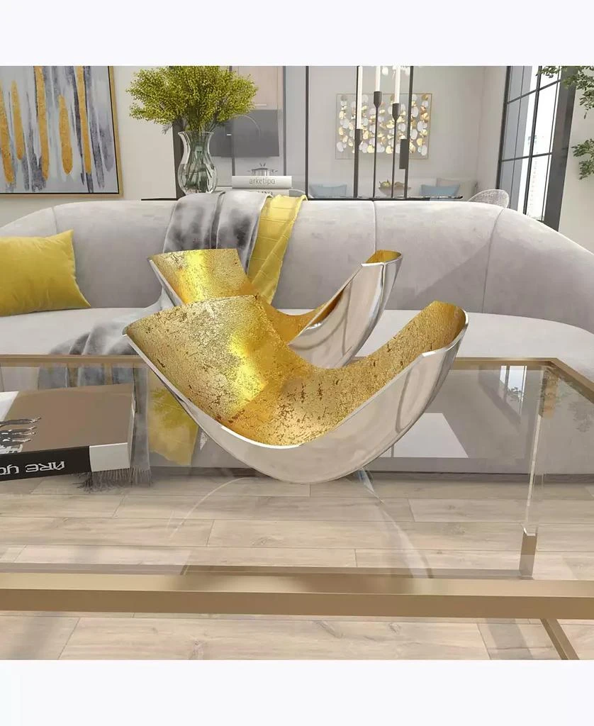 商品Rosemary Lane|Aluminum Contemporary 2 Piece Abstract Decorative Bowl Set,价格¥883,第5张图片详细描述