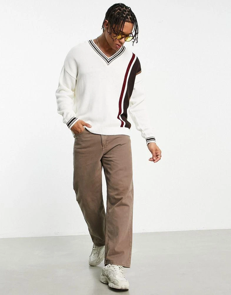 商品ASOS|ASOS DESIGN knitted cricket jumper in off white,价格¥167,第4张图片详细描述