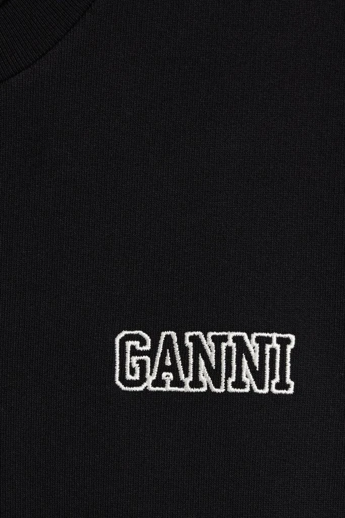 商品Ganni|Oversized embroidered cotton-blend fleece sweatshirt,价格¥623,第4张图片详细描述