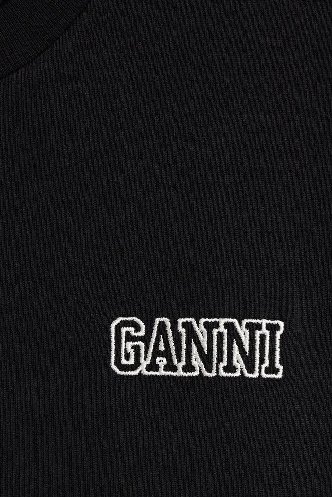 商品Ganni|Oversized embroidered cotton-blend fleece sweatshirt,价格¥631,第4张图片详细描述