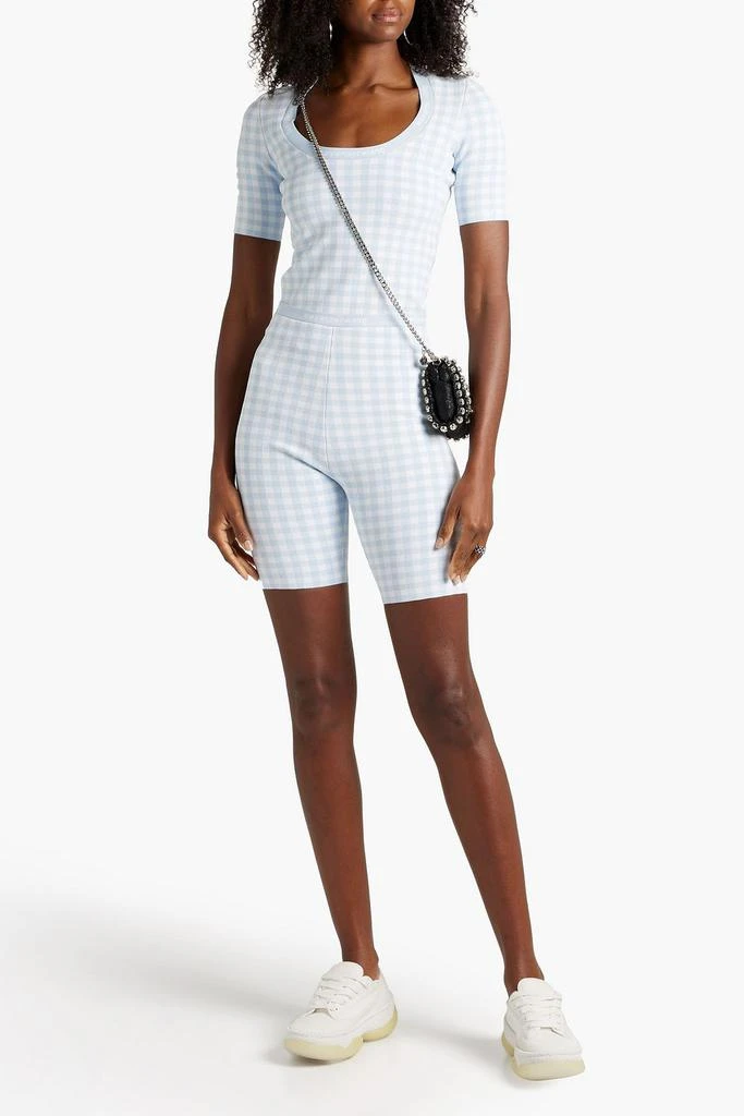 商品Alexander Wang|Gingham stretch-knit shorts,价格¥923,第4张图片详细描述