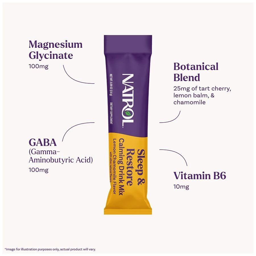 商品Natrol|Sleep & Restore Melatonin Free Calming Drink Mix Lemon Chamomile,价格¥206,第3张图片详细描述