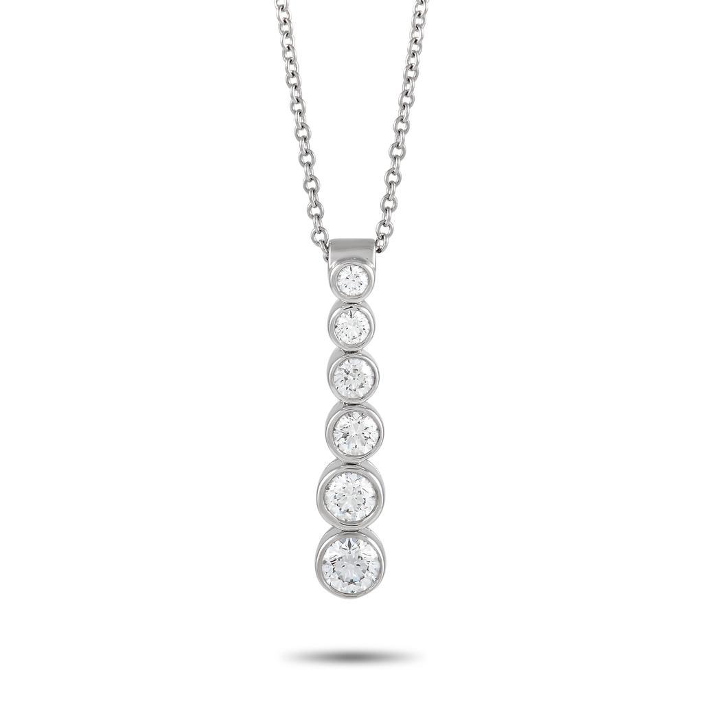商品[二手商品] Tiffany & Co.|Tiffany & Co. Jazz Platinum 0.70 Diamond Drop Pendant Necklace,价格¥18265,第1张图片