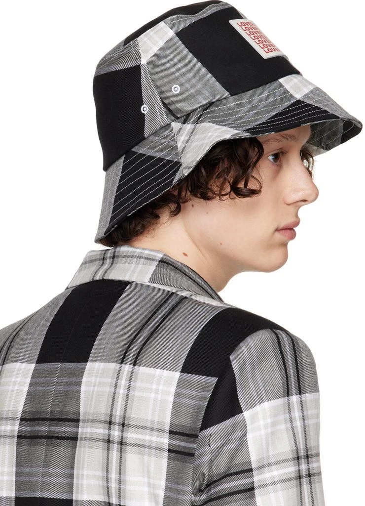 商品Charles Jeffrey Loverboy|Black & White Shadow Tartan Hat,价格¥384,第3张图片详细描述