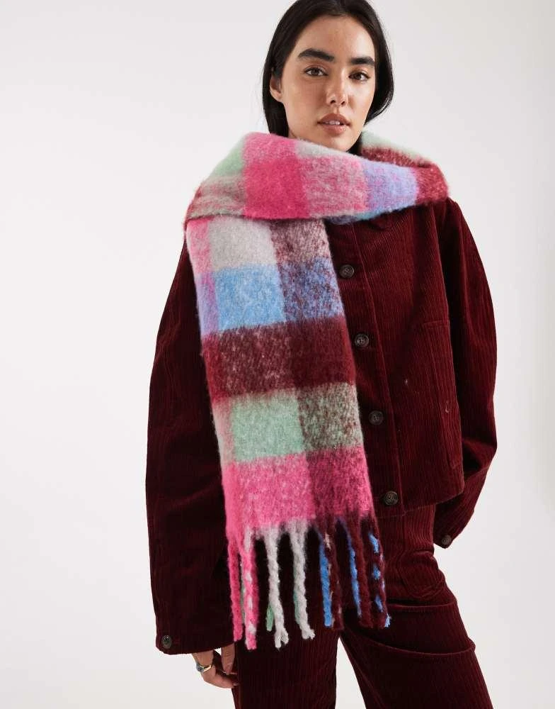 商品Threadbare|Threadbare blanket scarf in multi gingham print,价格¥161,第1张图片详细描述