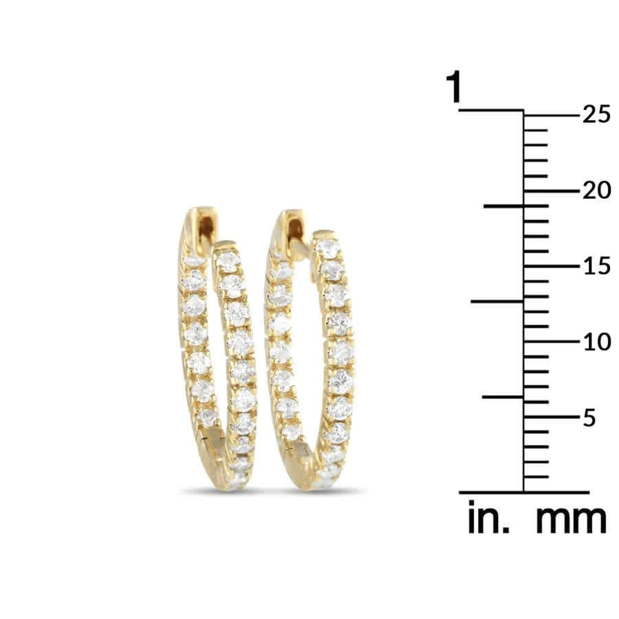 商品LB Exclusive|14K Yellow Gold 0.81ct Diamond Inside Out Hoop Earrings,价格¥7418,第3张图片详细描述