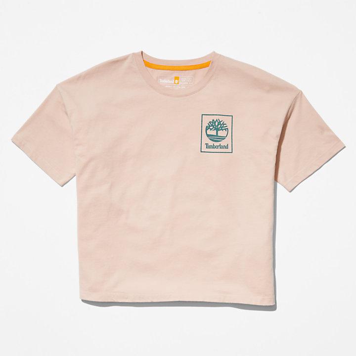 Back Graphic Logo T-Shirt for Women in Pink商品第6张图片规格展示