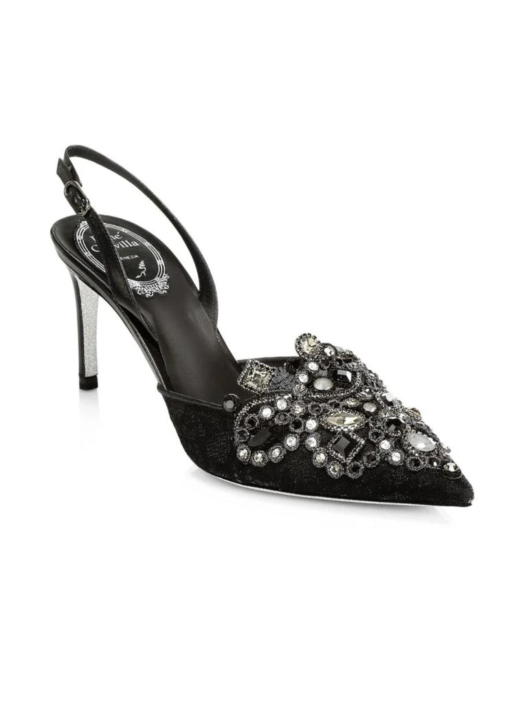 商品Rene Caovilla|Embellished Lace Slingback Pumps,价格¥3867,第2张图片详细描述